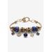 Women's Goldtone Antiqued Birthstone Bracelet (13mm), Round Crystal 8 inch Adjustable by PalmBeach Jewelry in September