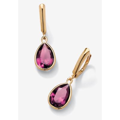 Women's Gold over Sterling Silver Drop EarringsPear Cut Simulated Birthstones by PalmBeach Jewelry in October