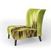 Slipper Chair - East Urban Home Green Kiwi Seeds & Inside Pattern - Contemporary Upholstered Slipper Chair in Brown/Green | Wayfair