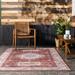 Brown 72 x 48 x 0.2 in Indoor/Outdoor Area Rug - Bungalow Rose Tilomar Persian Machine Washable Indoor/Outdoor Area Rug Polyester | Wayfair