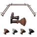 Rod Desyne Eudora 13/16" Bay Window Double Curtain Rod Metal in Brown | 3 H x 72 W x 3 D in | Wayfair ABay-81-7D