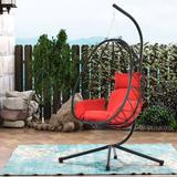 Bay Isle Home™ Kelling Egg Chair Hanging Basket Chair Hammock Chair | 77 H x 37.4 W in | Wayfair 0F06C497D5C84FED9FC50CA35488F606