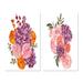 Rosdorf Park Fall Flower Bouquet, Apple Berries & Leaves IV - Traditional Art Set Of 2 Pieces Canvas in Indigo/Orange/Pink | Wayfair