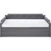 ClickDecor Bella Daybed Sofa w/ Roll Out Trundle Guest Bed Upholstered/Linen in Gray | 29.61 H x 41.93 W x 81.89 D in | Wayfair FUBD10036A