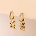 Boucles d'oreilles documents en or pour femmes petit cerceau CZ boucle d'oreille goutte d'ours