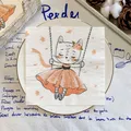 Serviettes en papier de découpage de chat à jupe mignonne joli dessin animé serviette en papier