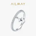 Ailmay – bague étoile romantique en argent Sterling 925 authentique Zircon transparent empilable