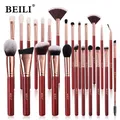 BEILI-Ensemble de pinceaux de maquillage professionnels pour le visage fard à barrage rouge fond