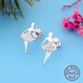 David Jewelry-Boucles d'oreilles en cristal pour femmes 100% argent 925 princesse séparés euse de
