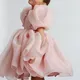 Robe princesse en Tulle pour filles tenue Tutu Vintage rose manches bouffantes pour fête de