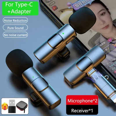 Microphone Lavalier sans fil réduction du bruit appairage automatique pour iPhone iPad Android