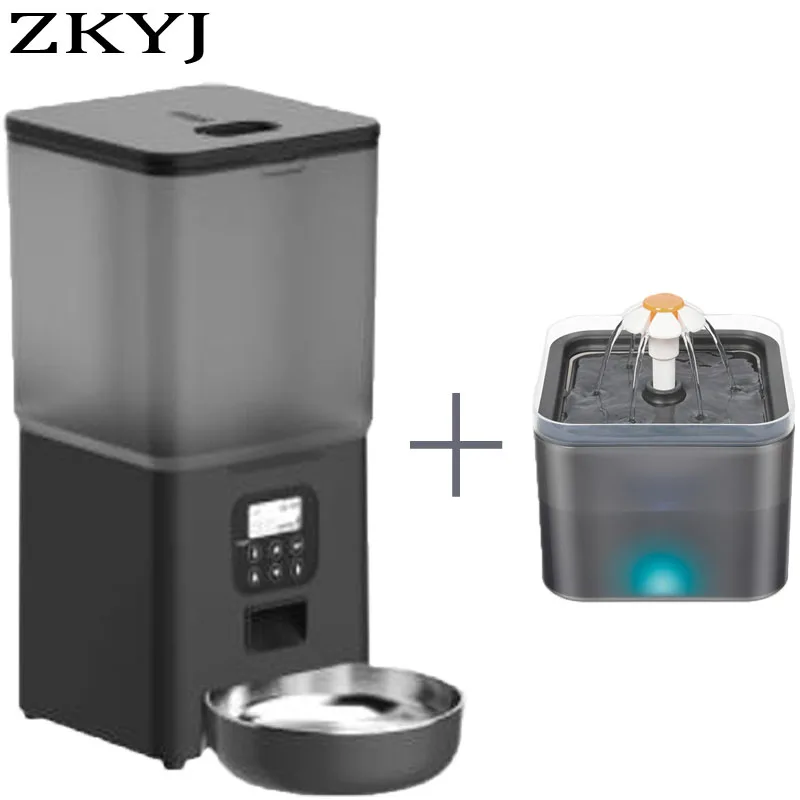 Distributeur automatique de nourriture pour chien 6L, distributeur intelligent transparent pour animaux de compagnie, distributeur de nourriture pour chat 2L, bol d'alimentation, contrôle à distance