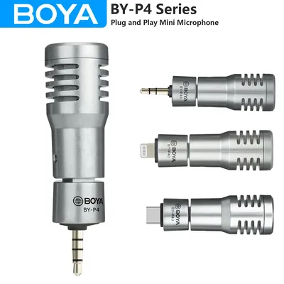 BOYA – Microphone Portable sans fil à condensateur BY-P4 Plug and Play pour PC Mobile iPhone