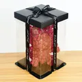 Boîte-cadeau transparente pour gâteau rose fleur ours emballage pour mariage anniversaire