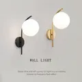 Applique murale en boule de verre LED minimaliste pour chambre à coucher luminaires muraux