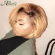 Perruque coupe courte Pixie Bob brésilienne Remy cheveux naturels lisses sans colle pour femmes