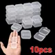 Boîte de rangement en plastique pour bijoux 10 pièces boîte de rangement transparente boîte de