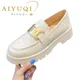 AIYUQI-Baskets Blanches en Cuir group pour Femme et Fille Chaussures Décontractées à Semelles