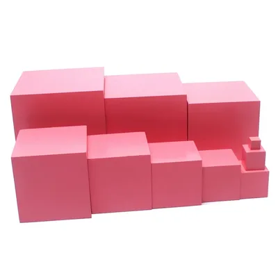 Maison dentaire Montessori jouets en bois tour rose de 1 à 10CM Cubes roses en hêtre massif