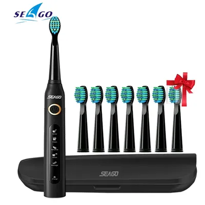 Seago – brosse à dents sonique électrique 507 Rechargeable par USB pour adultes minuterie