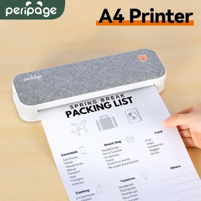 PeriPage-Imprimante Papier A4 Imprimante Portable USB Bluetooth Sans Fil Transfert Thermique
