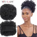 Fellissy Synthétique Chignon Frisé Femme Chignon Noir africain Femme Fête du quotidien Utiliser Afro