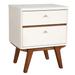 White and Brown Retro 2 Drawer Nightstand