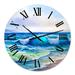 Designart 'Seascape With Sunlight Catching A Wave' Nautical & Coastal wall clock