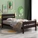 Solid Pine Wood Twin Size Platform Bed with Headboard and Footboard, Large Under Bed Storage