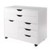 30.75" White 3 Section Mobile Storage Cabinet