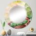 Designart 'Bunch Of Green Grapes In Basket' Printed Farmhouse Wall Mirror