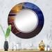 Designart 'Sunset Over An Ocean Beach Shore IV' Nautical & Coastal Printed Wall Mirror