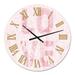 Designart 'Pink Pastel Love' Shabby Chic wall clock