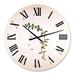 Designart 'Vintage London Plants II' Farmhouse wall clock