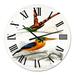 Designart 'Vintage Bird I' Traditional wall clock