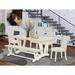 East West Furniture Dining Set- a Rectangle Dining Table and Doeskin Linen Fabric Parson Chairs, Off-White(Pieces Options)