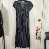 J. Crew Dresses | J. Crew Vertical Stripe Maxi Midi Button Down Dress | Color: Blue/White | Size: 00