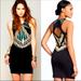 Free People Dresses | Free Peoples Out Of Africa Boho Bodycon Mini Dress | Color: Black/Cream | Size: L