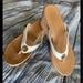 American Eagle Outfitters Shoes | American Eagle Women Sandals Heels Size 8 (1) | Color: Tan/White | Size: 8