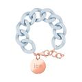 ICE - Jewellery - Chain bracelet - Pastel blue - Rose-gold - Chunky chain bracelet for women in blue colour with a rose-gold medal (020920)