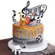 Décoration de gâteau d'anniversaire sur le thème de la musique garniture de gâteau notes de