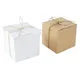 Coffrets cadeaux en papier kraft avec étiquette marron et blanc boîtes d'artisanat faciles à