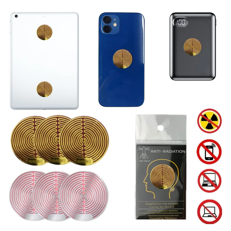 Bloqueur 5G et EMF, 6 pièces pour téléphones portables, Protection EMF, autocollants pour téléphones portables, neutraliseur 5G, protecteur de téléphone portable pour tous les appareils