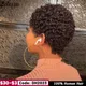 Perruque Afro Courte Crépue Bouclée pour Femmes Noires Cheveux Humains Naturels Pas Cher Fabriqué