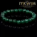 Bracelet en pierre naturelle perles de jade émeraude à facettes vertes cadeau pour hommes