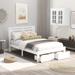 Rasoo Modern Pine Wood Full Size Platform Bed with 2 Wheeled Drawers, Horizontal Slats Headboard and Extra Center Support
