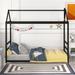 Rasoo Twin Play House Bed Low Floor Metal Platform Bed with Roof and Chimney Design, Inspiration Lead, No Box Spring Needed