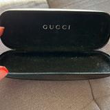 Gucci Accessories | Gucci Black Leather Eyeglasses Sunglasses Case Color: Black/Silver | Color: Black/Silver | Size: Os