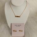 Kate Spade Jewelry | Kate Spade Mini Bow Stud Earrings & Pendant Necklace Set | Color: Gold | Size: Os