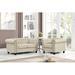 USLivings 2 Piece Linen Blend Standard Foam Living Room Set Linen in Brown | Wayfair Living Room Sets US2702-L+C